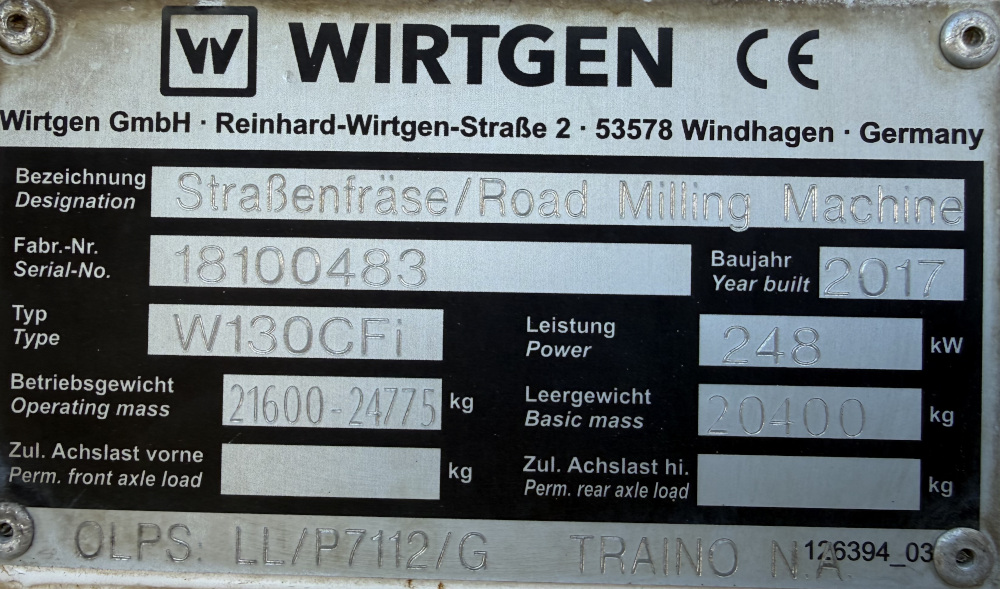 Usato 2017 Wirtgen W 130 CFi