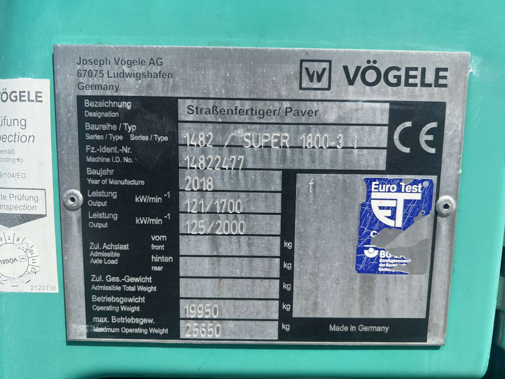 Usato 2018 Vogele Super 1800-3i