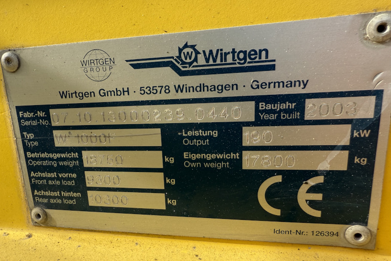 Usato 2003 Wirtgen W 1000F
