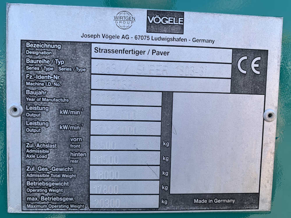 Usato 2016 Vogele S 1803-3i