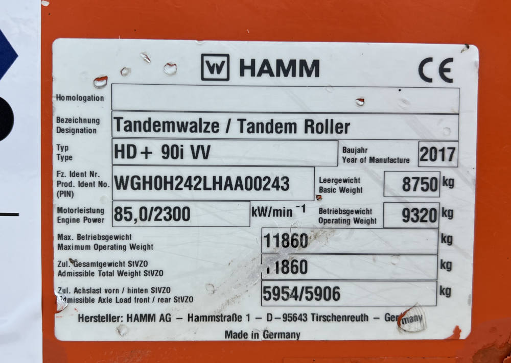 Usato 2017 Hamm HD+ 90i VV