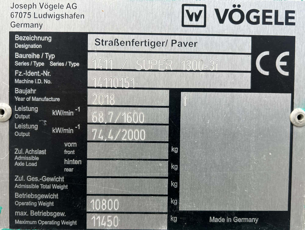 Usato 2018 Vogele S 1300-3i