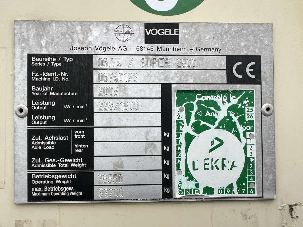 Usato 2005 Vogele Super 2500 (06.74)