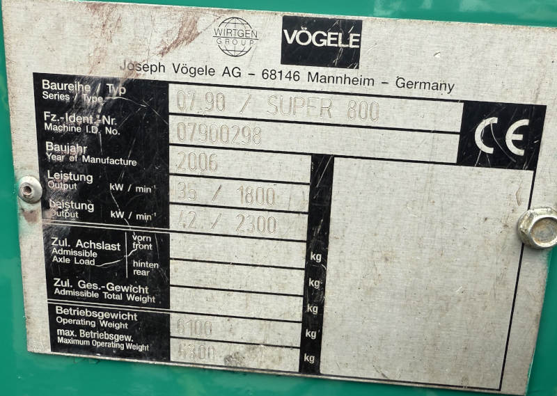 Usato 2006 Vogele Super 800