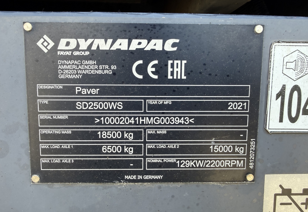 Usato 2021 Dynapac SD 2500 WS