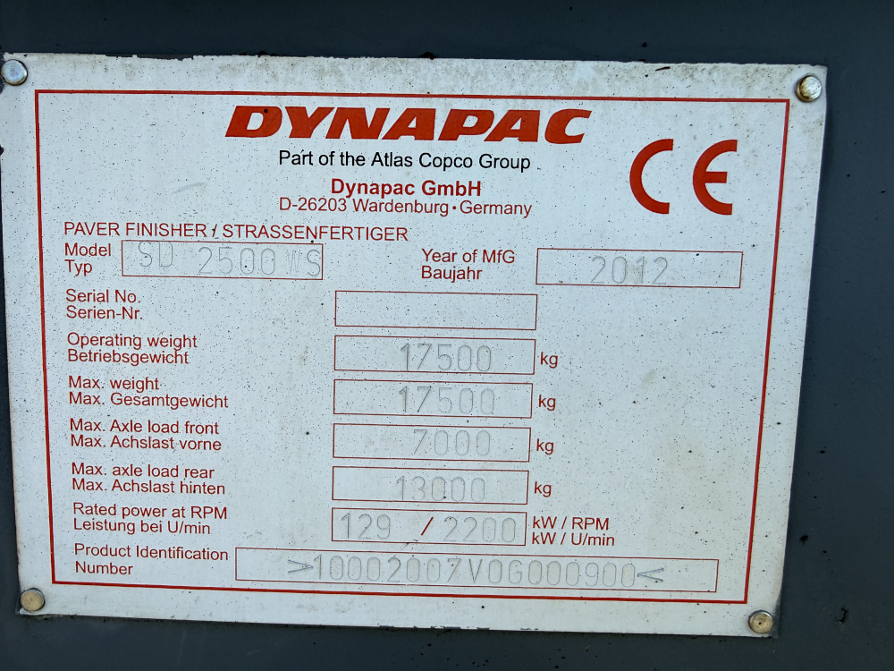 Usato 2012 Dynapac SD 2500 WS