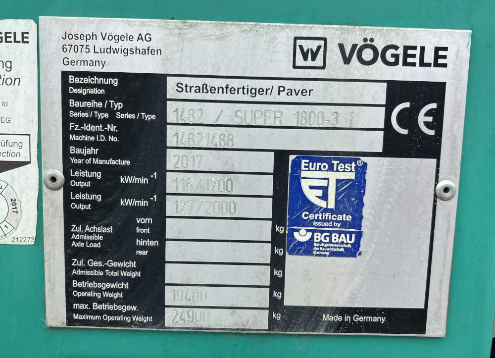 Usato 2017 Vogele S 1800-3i