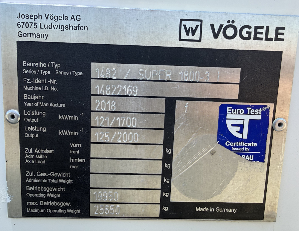 Usato 2018 Vogele Super 1800-3i