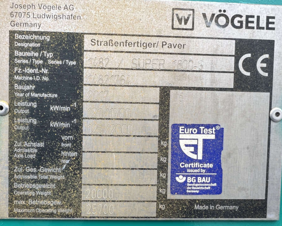 Usato 2017 Vogele Super 1800-3i