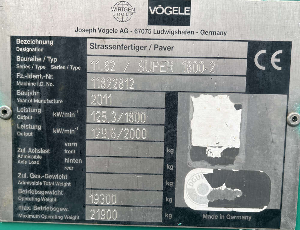 Usato 2011 Vogele S 1800-2