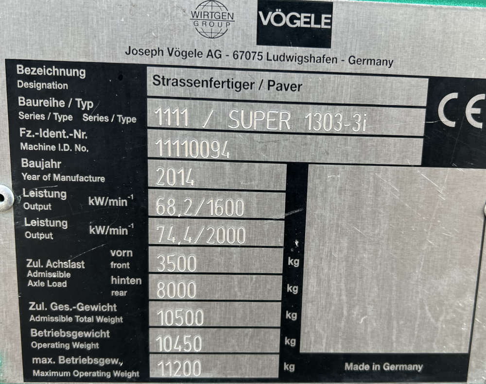 Usato 2014 Vogele S 1303-3i