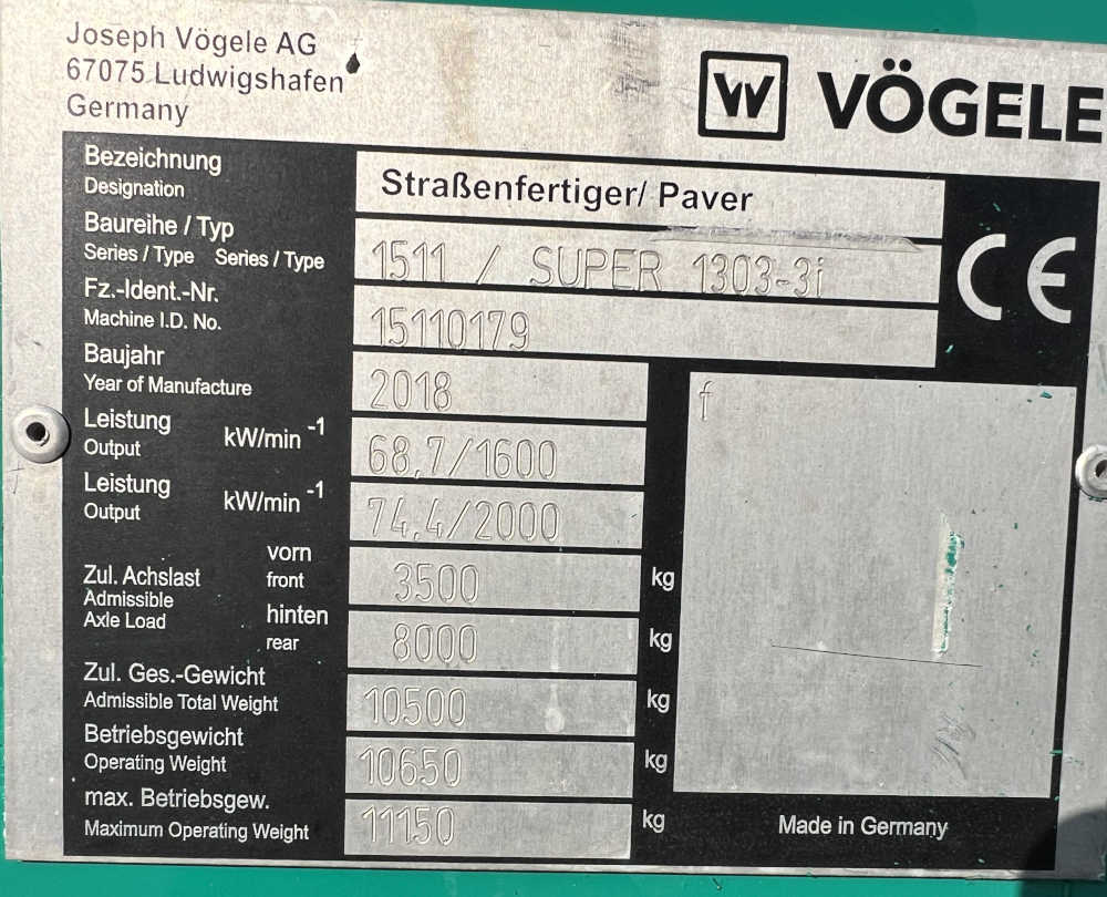 Usato 2018 Vogele S 1303-3i