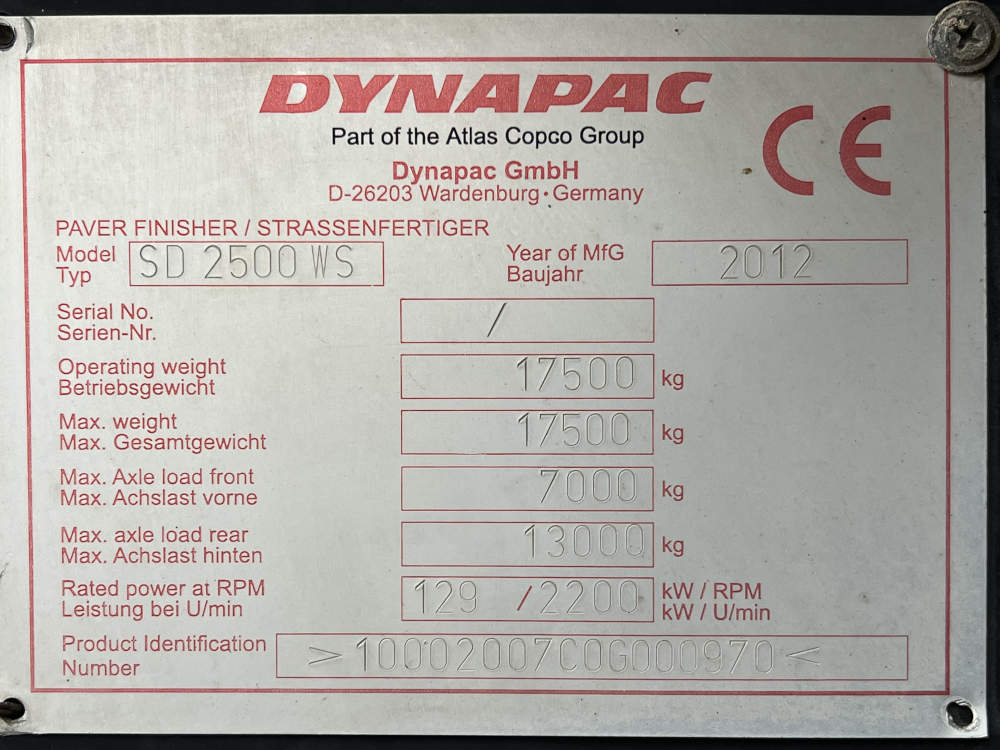 Usato 2012 Dynapac SD 2500 WS -970-