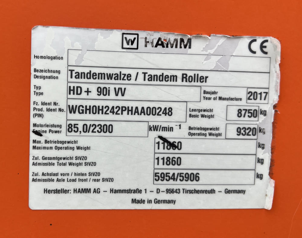 Usato 2017 Hamm HD+ 90i VV