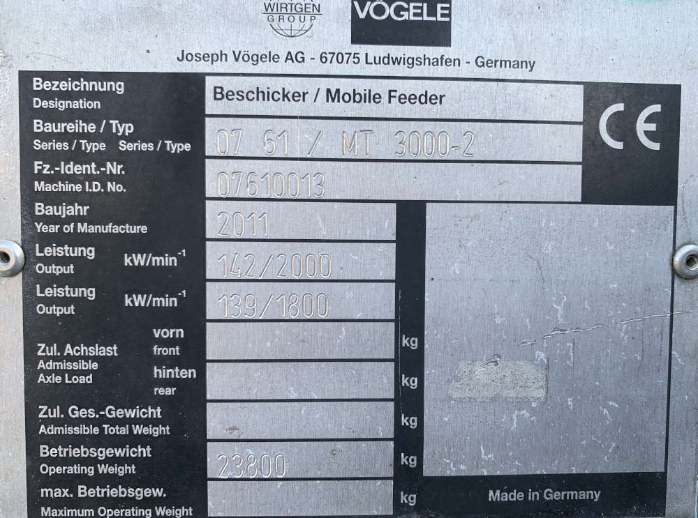 Usato 2011 Vogele MT 3000-2 Offset
