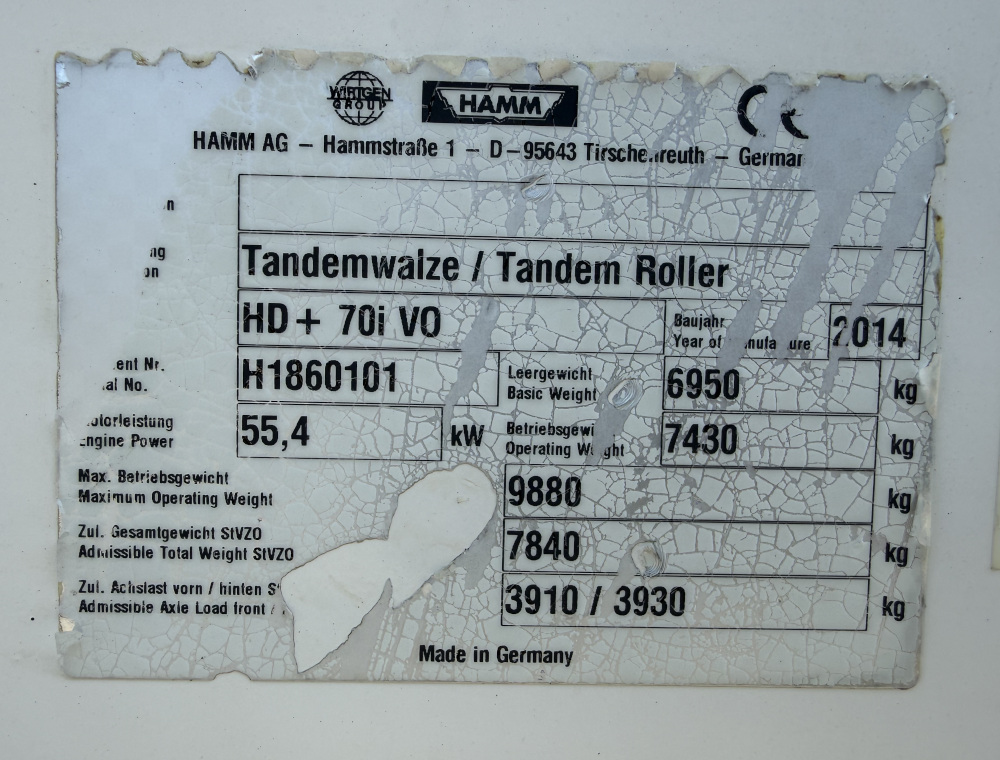 Usato 2014 Hamm HD+ 70i VO