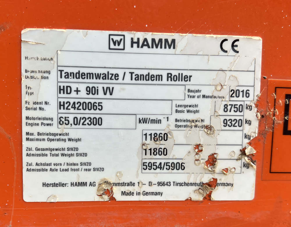 Usato 2016 Hamm HD+ 90i VV