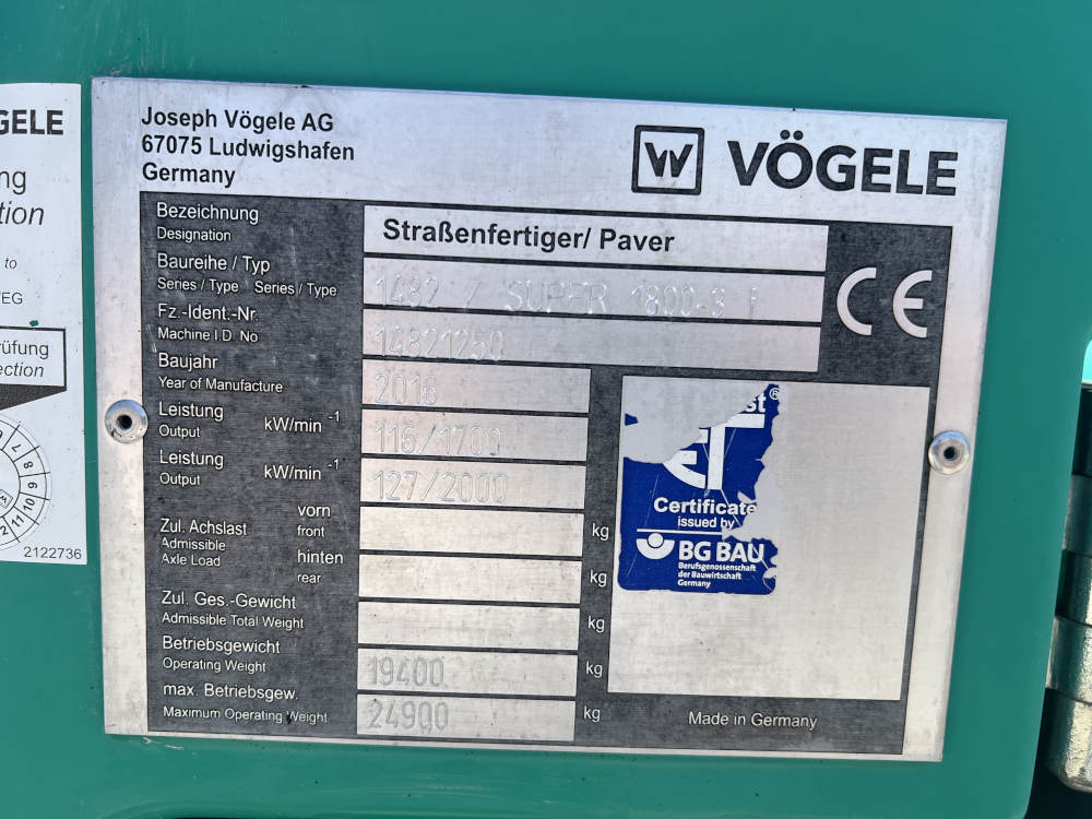 Usato 2016 Vogele Super 1800-3i