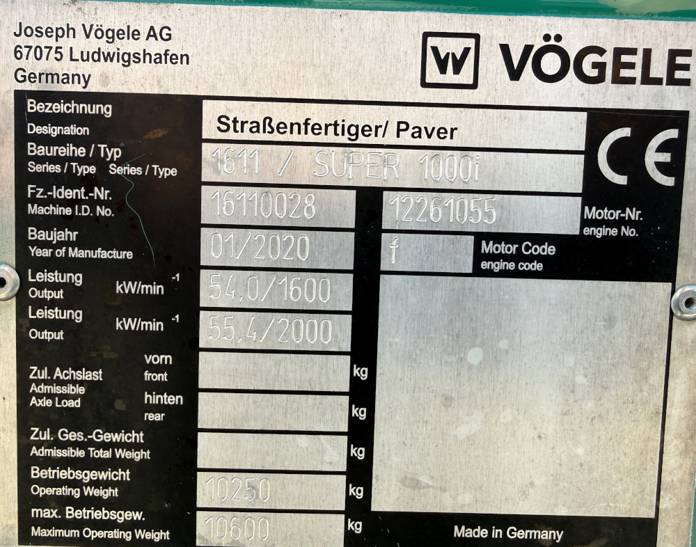 Usato 2020 Vogele S 1000i