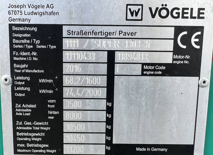 Usato 2016 Vogele S 1303-3i