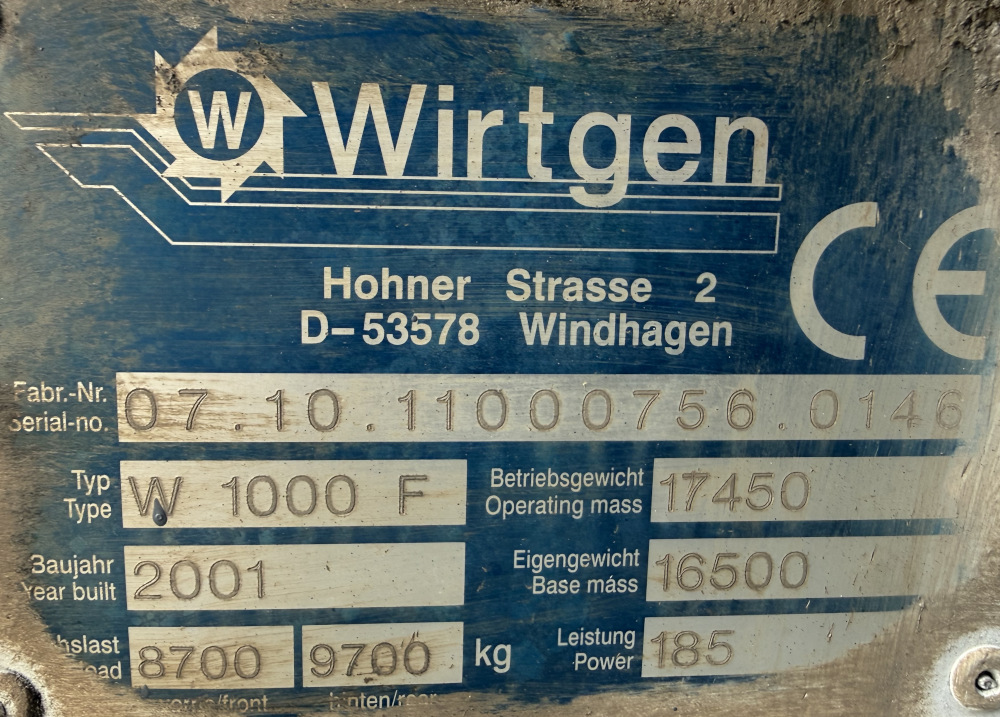 Usato 2001 Wirtgen W 1000F