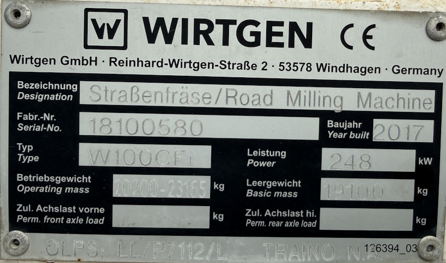 Usato 2017 Wirtgen W 100 CFi