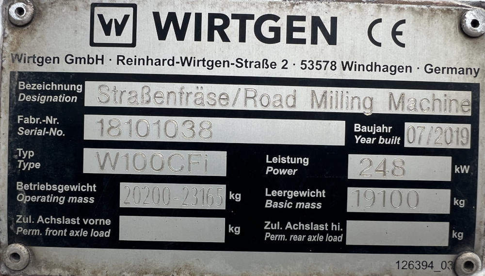 Usato 2019 Wirtgen W 100 CFi