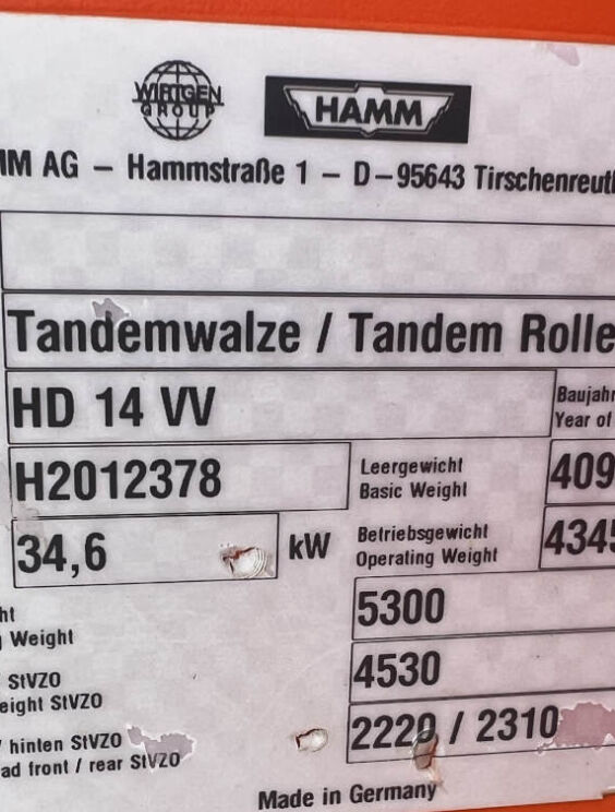 Usato 2014 Hamm HD 14 VV -378-