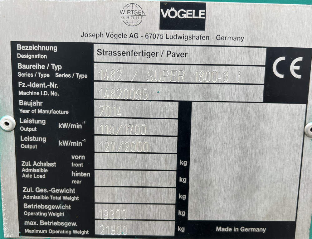 Usato 2014 Vogele S 1800-3i -095-