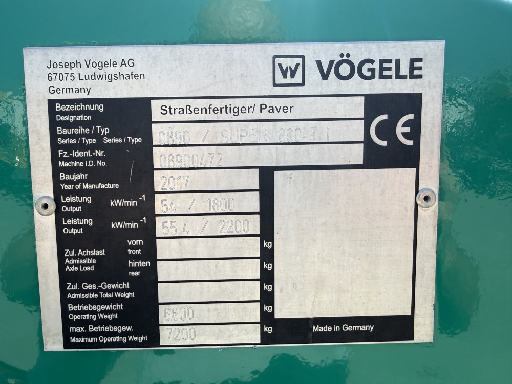 Usato 2017 Vogele Super 800-3i
