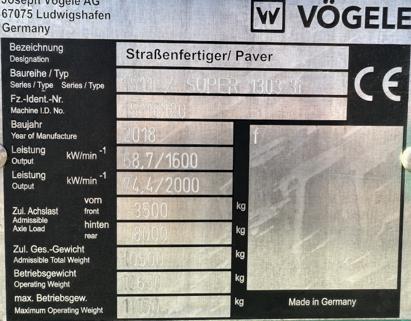 Usato 2018 Vogele S 1303-3i