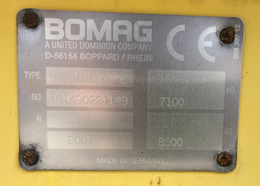 Usato 2001 Bomag BW 151 AD-2