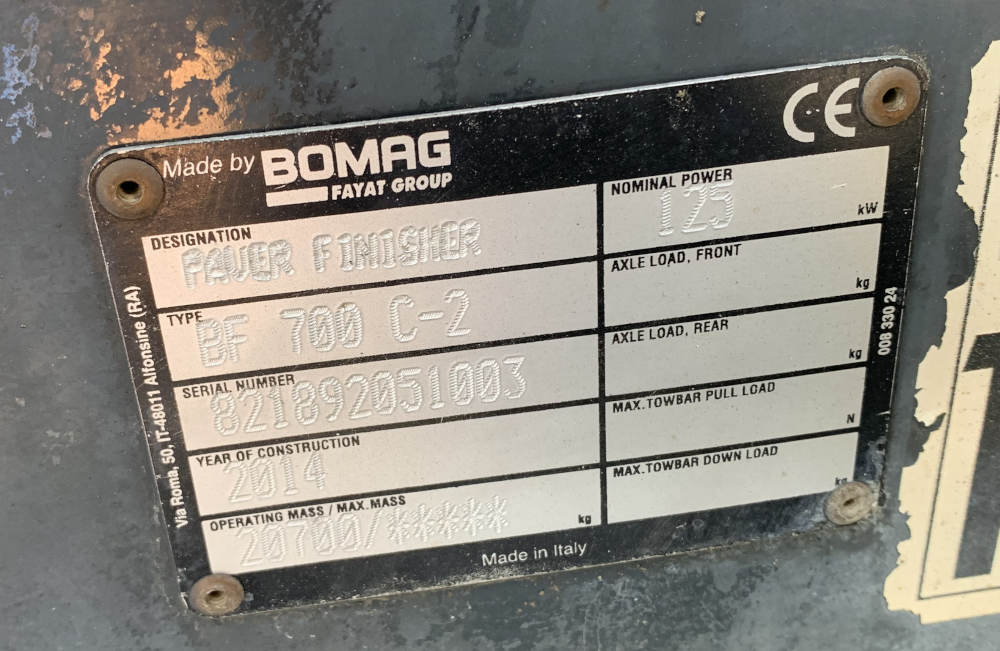 Usato 2014 Bomag BF 700C-2
