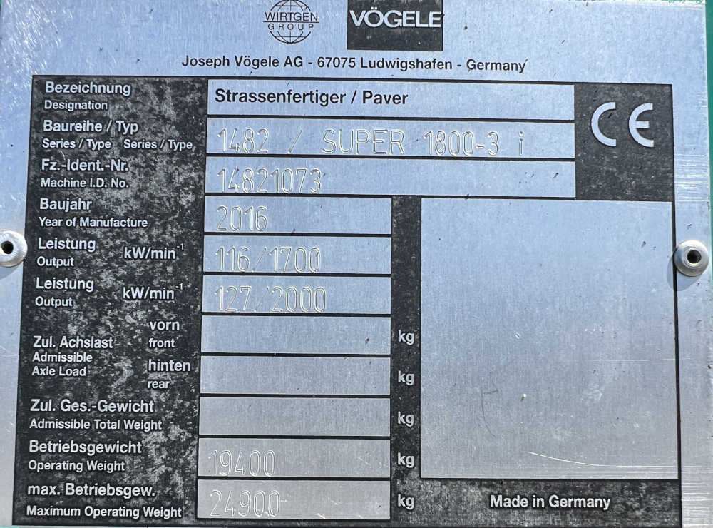 Usato 2016 Vogele Super 1800-3i