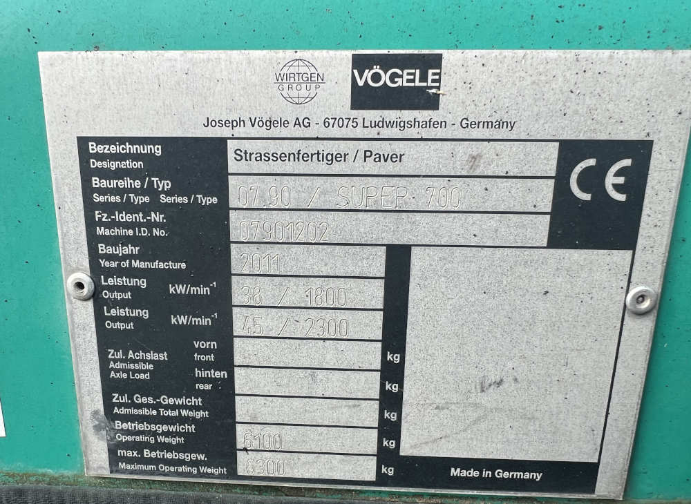 Usato 2011 Vogele Super 700