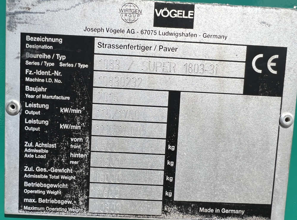 Usato 2015 Vogele S 1803-3i -232-