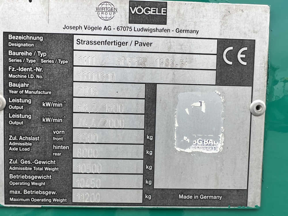 Usato 2016 Vogele S 1303-3i