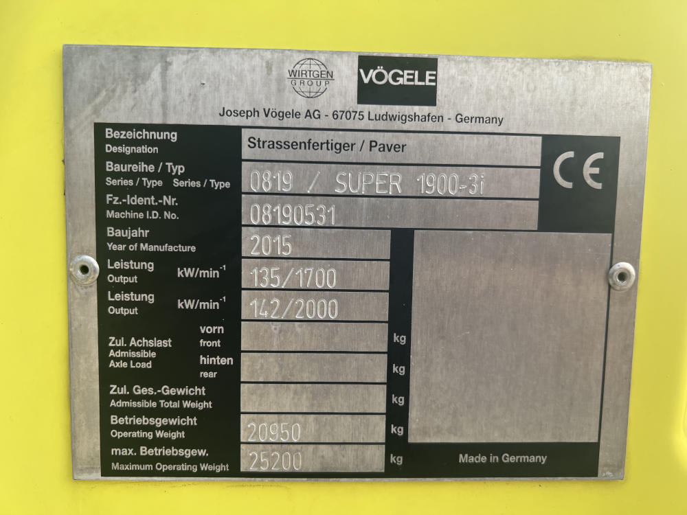 Usato 2015 Vogele Super 1900-3i