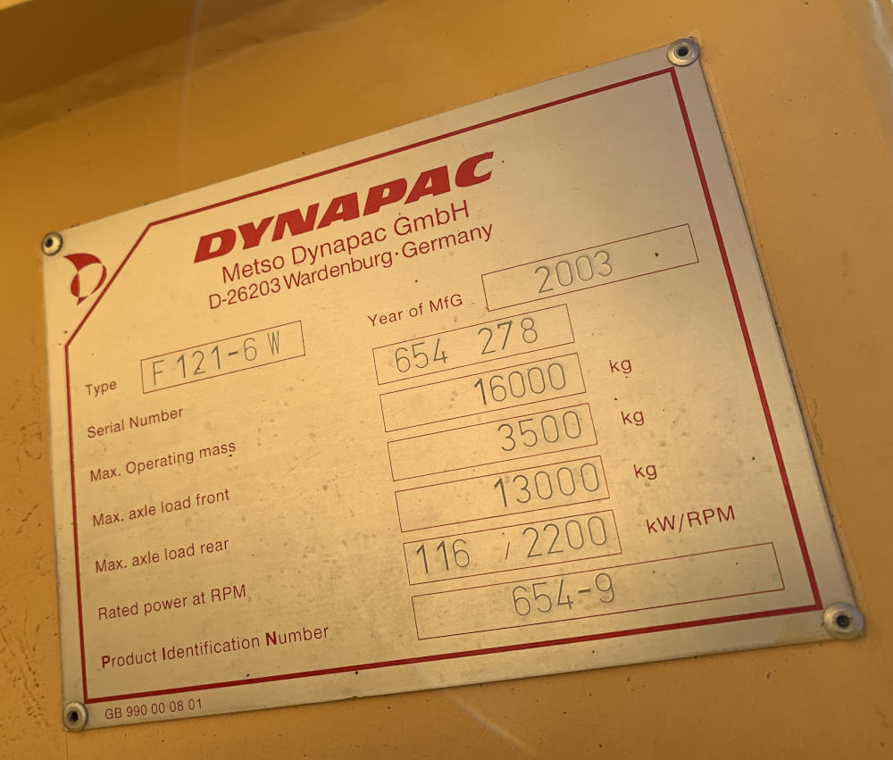 Usato 2003 Dynapac F 121 6W -278-