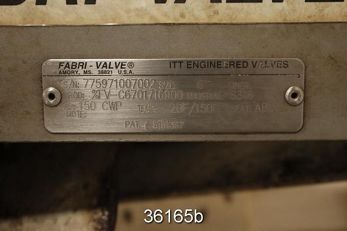 Used Fabri 6" Hand Operated Knife Gate Valve #36165