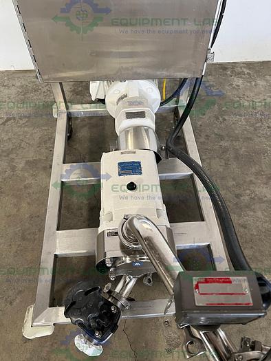 Used Alpha Stainless  2118P12 Rotary Lobe Pump on Stainless Steel Rolling Cart