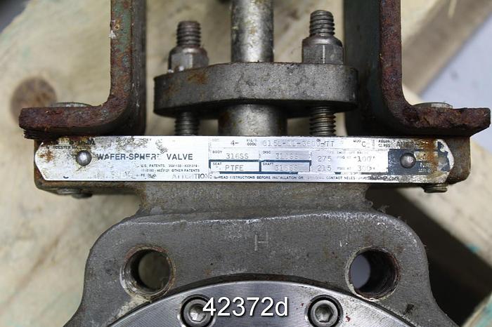 Used Neles Jamesbury 4" Air Operated Butterfly Valve #42372