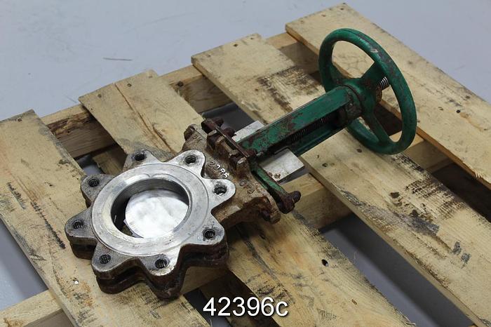 Used Rovalve 4" Hand Operated Knife Gate Valve #42396