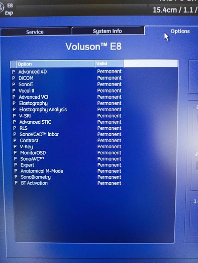 Gebraucht GE Voluson E8 Expert Ultraschallgerät mit RAB4-8-D Sonde und DVD Brenner SW: BT13