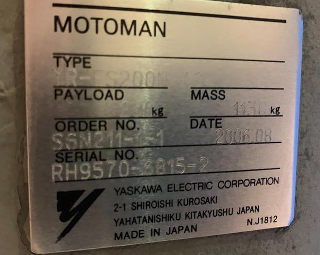 Used MOTOMAN ES200N 6 AXIS CNC ROBOT WITH NX100 CONTROLLER ON 16' 7TH AXIS TRACK