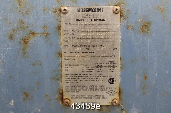 Used Rosemount 16" 8707 TSA160C1W0N0D2Q4 Magnetic Flow Tube #43469
