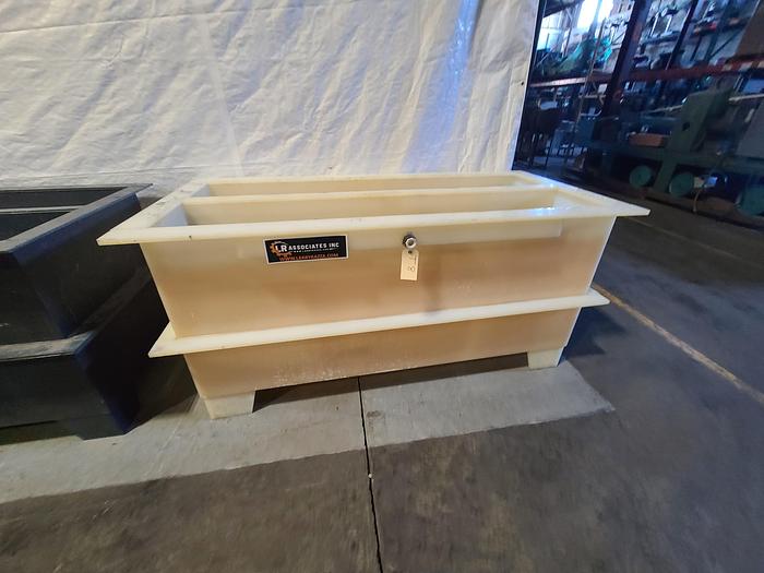 Used Polypro Tank Counter Flow Rinse side and bottom support 70" x 28" x 29" Plating