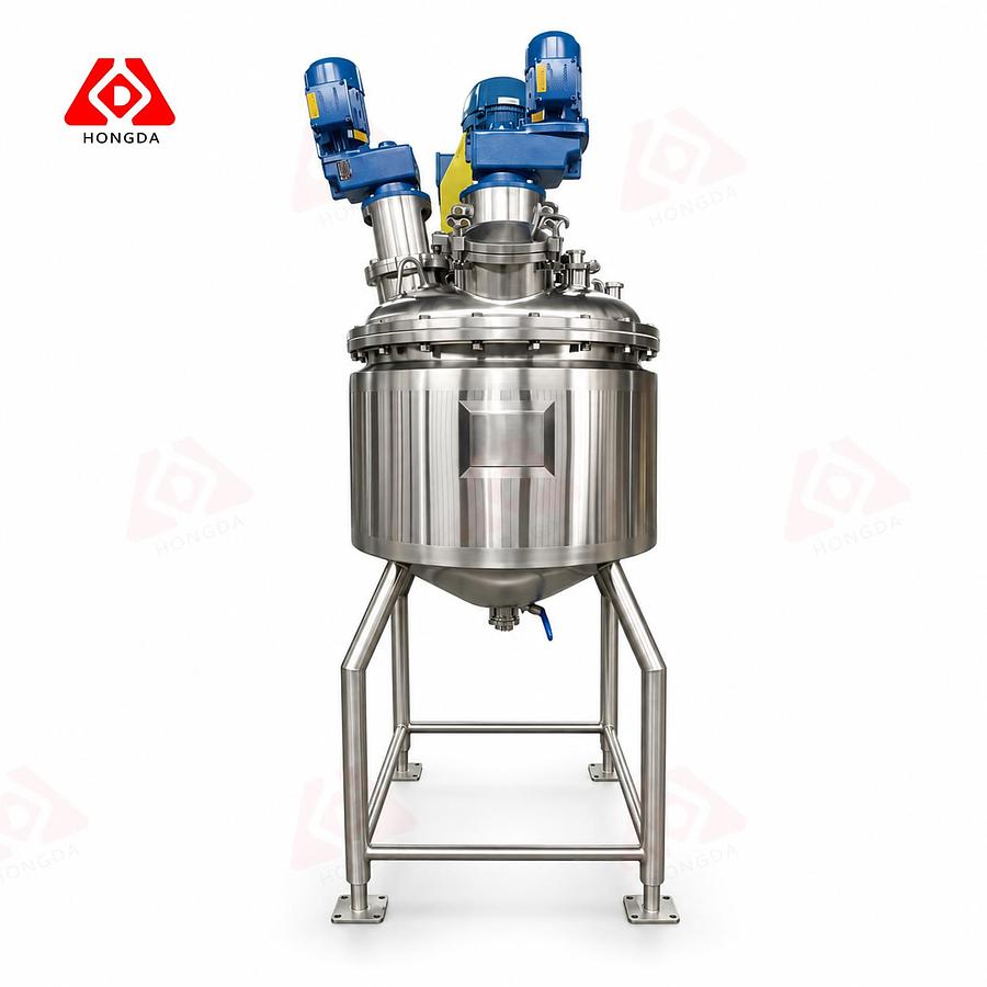 50 USG Cone Bottom Vacuum Kettle / Mixing Tank, Featuring Triple Agitation and an Emulsifying Mixer