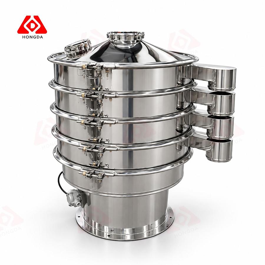New Stainless Steel #304 Vibratory Sifter – 800mm (31-1/2'') Diameter, 3-Deck Circular Screener/Separator