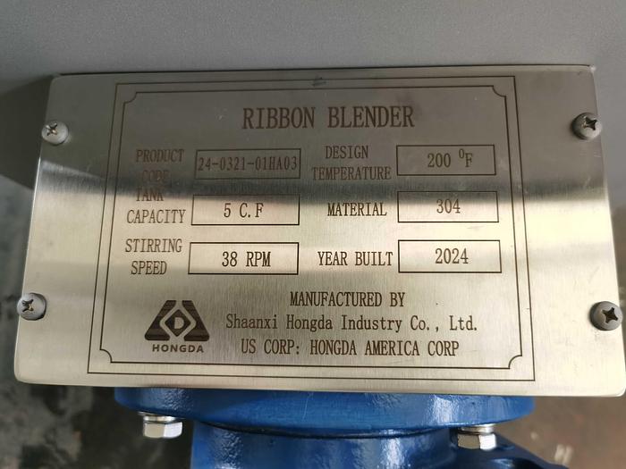 New 5 Cu. Ft. ribbon blendere for powder mixing